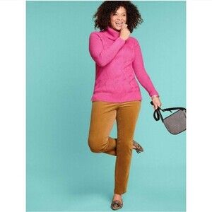 NWT Talbots Stretch High Waist Slimming Corduroy Straight Leg Pants Size 16
